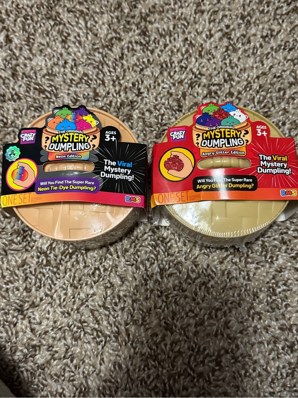 RMS Mystery Dumpling Neon tie-dye edition & Angry Glitter dumpling edition
